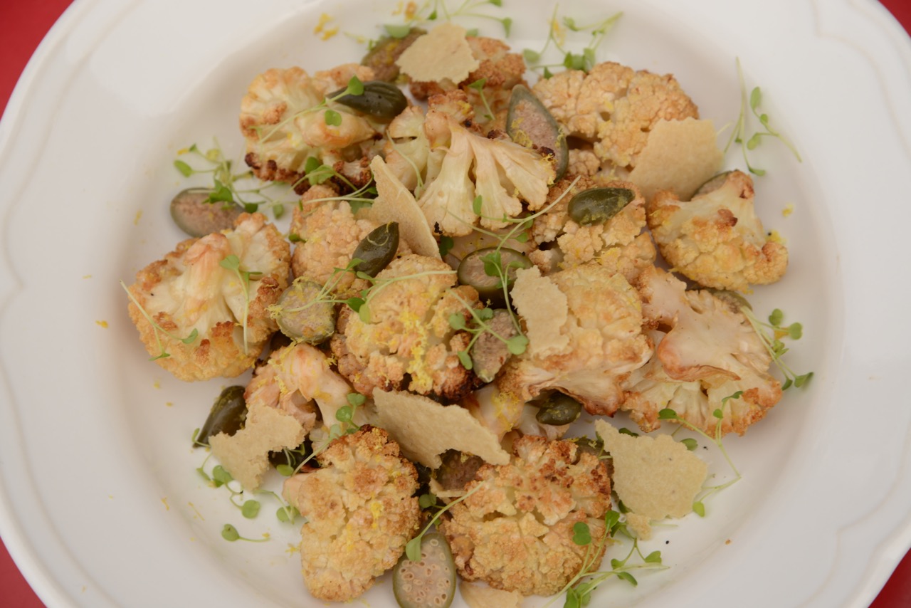 roasted-cauliflower-with-caper-berries-microgreens-and-plant-based-parmesan