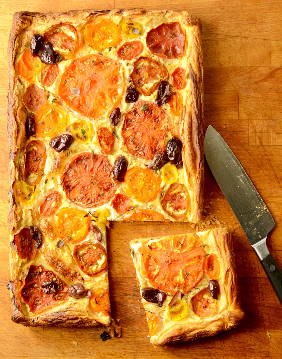 Delicious, seasonal, tomato tart