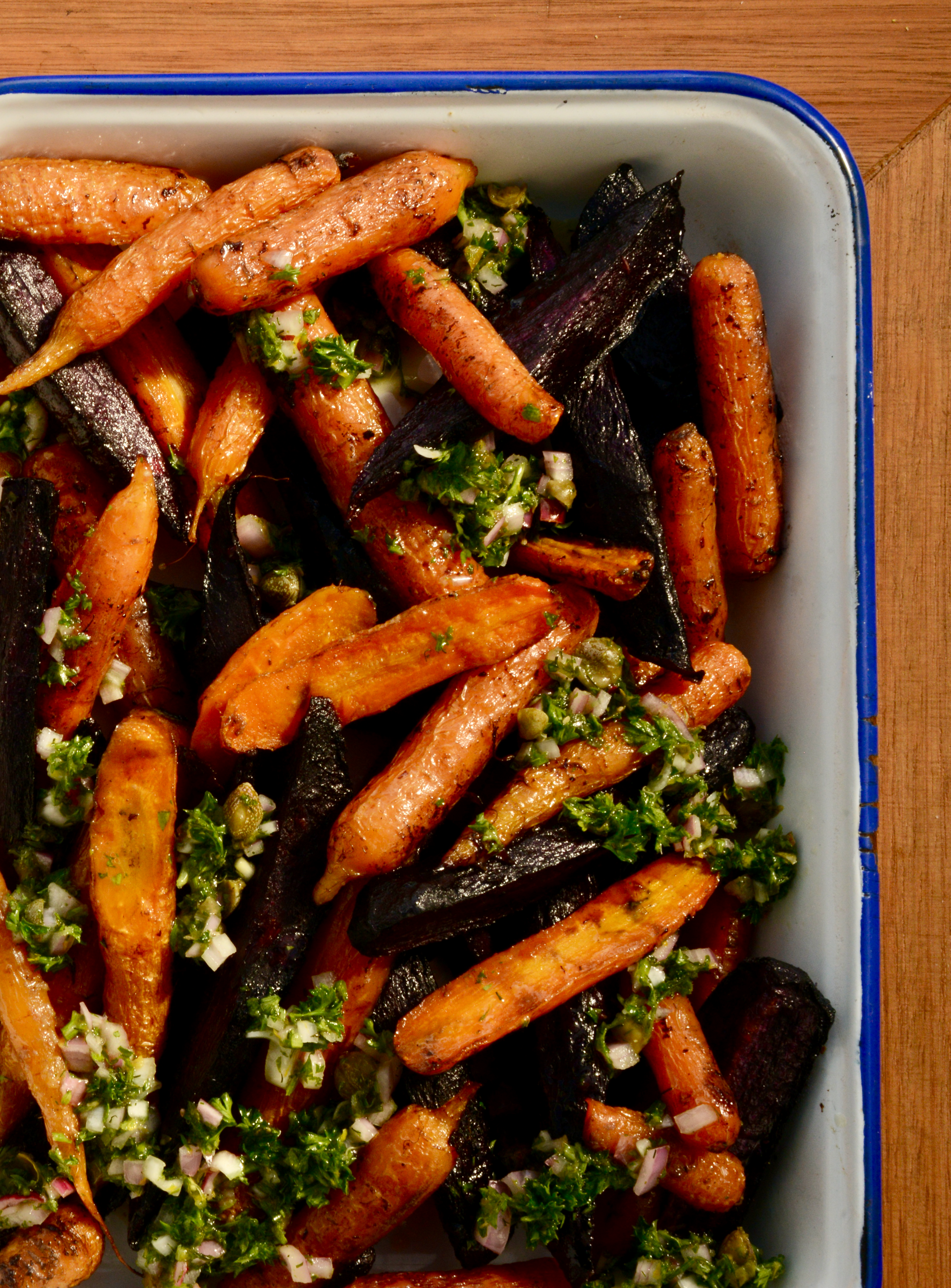 Roasted Carrots with Carrot Top Salsa Verde