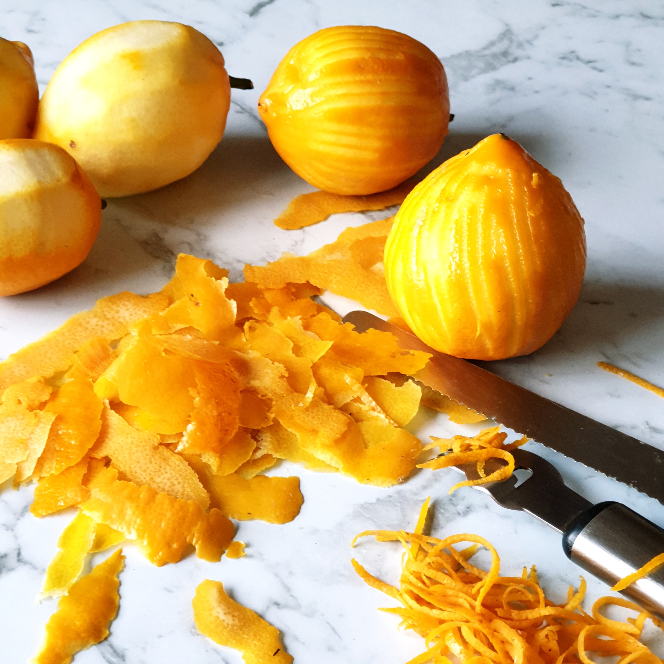 Preserving Lemons by zesting the peel