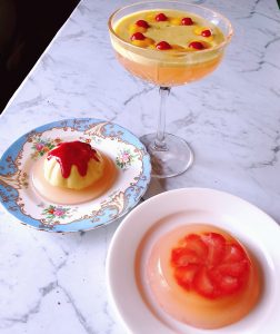 A trio of set plant-based desserts